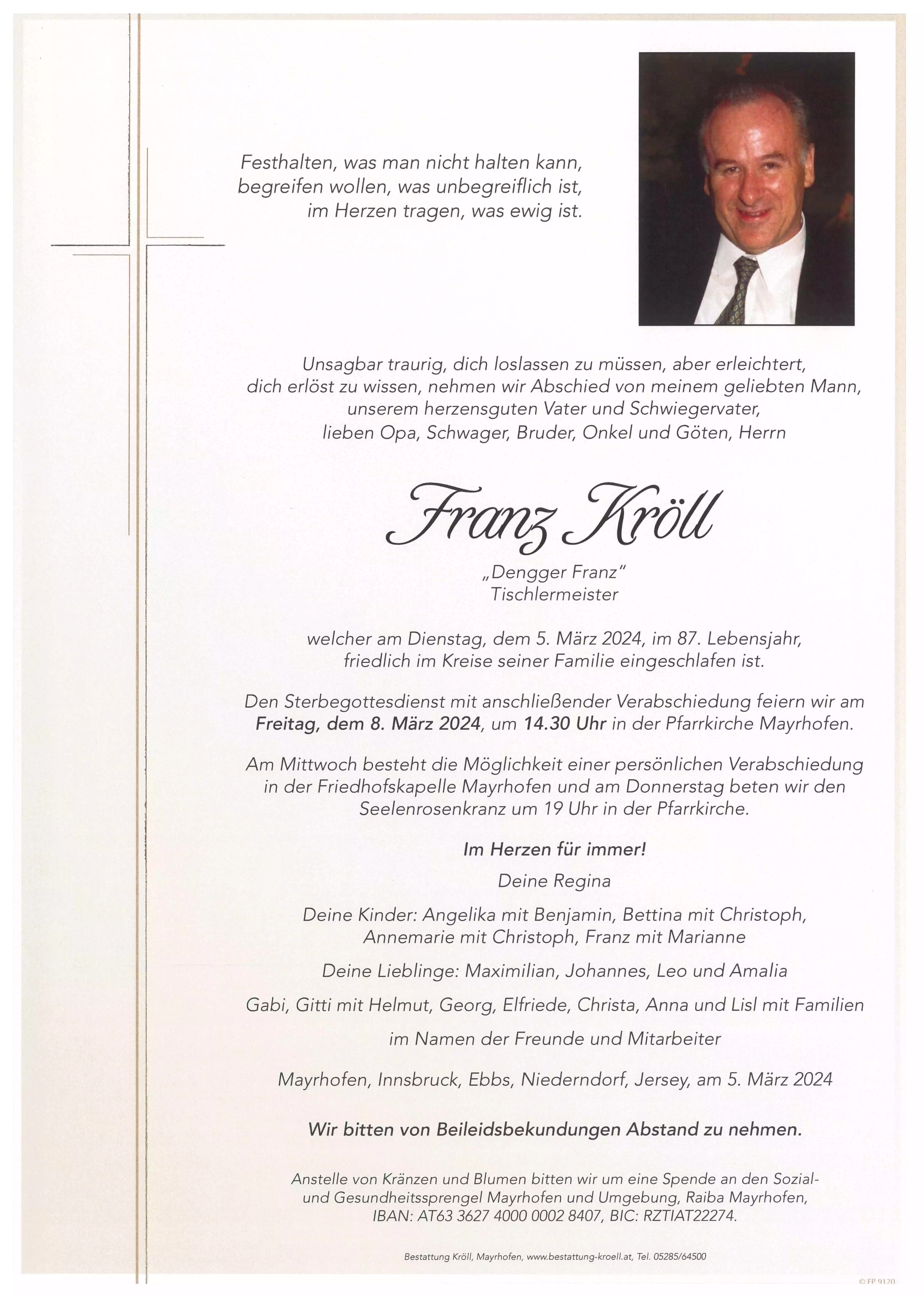 Parte von Franz Kröll